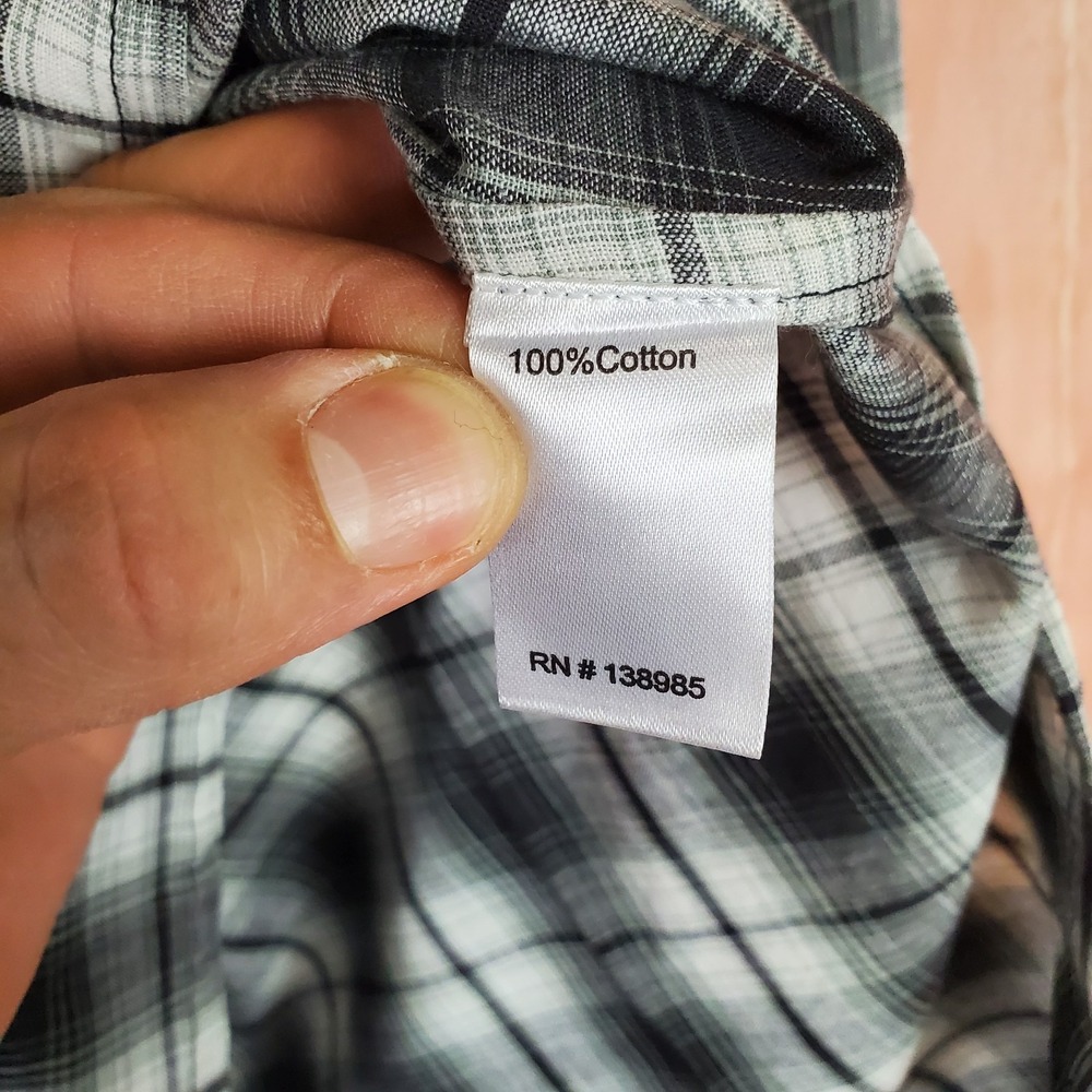 Purnell Santa Barbara Boyfriend Shirt Womens Small Black White Plaid Button Up - Picture 8 of 10